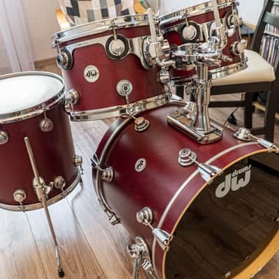 DW Collectrors VLT Satin Cherry Drum Kit 20, 10, 12, 14 (2014) image 3