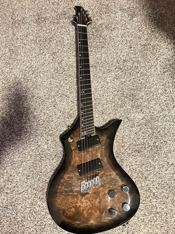 Halo INVERTED 6-string Multi-Scale (Fanned Fret) Guitar with Bare Knuckle Juggernaut Pickups Hipshot Bridge Inverted 2024 - Marble image 1