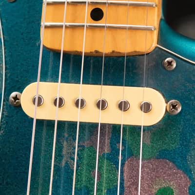 Mid-1980's Fender Stratocaster ST-72 Electric Guitar - Blue Flower with Hardshell Case - Used image 13