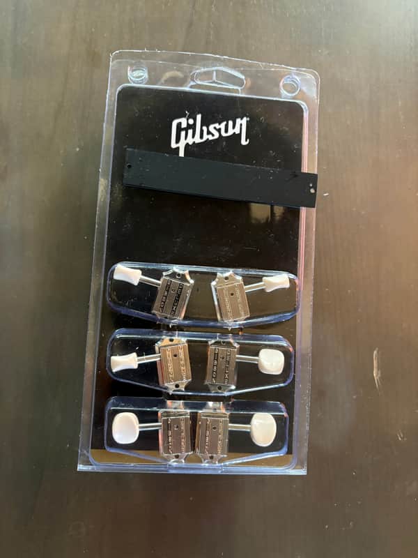 Gibson Deluxe Tuners 3 X 3 Tuning Keys Pegs Machines Heads Nickel White Button 2026 image 1