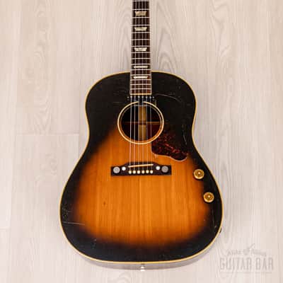1955 Gibson J-160E Vintage Acoustic Electric Guitar Solid Top/Back w/ P-90 & Case image 2