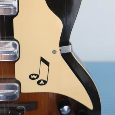 Vintage 1960s Kay Speed Demon 3 PU Sunburst Guitar Very Clean Rare Kluson Tuners Silvertone Harmony image 6
