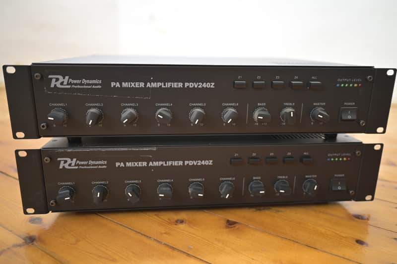 A Pair of Power Dynamics PDV240Z 240W 4-Zone Commercial PA Mixer Amplifier image 1