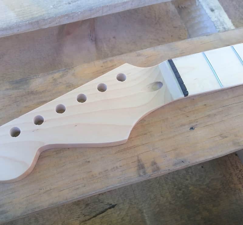 21 REVERSE STR HEAD Maple guitar neck replacement graphite nut fit oem bodies SS frets DIY Neck imagen 1