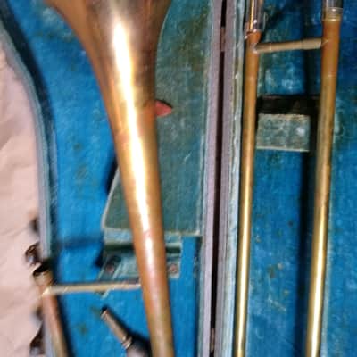 Conn Director Trombone, USA, Brass, Old but Good Condition, with case & mouthpiece image 4