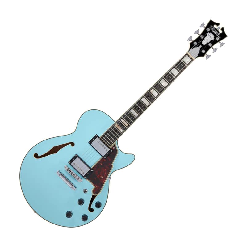 Mint D'Angelico DAPSSSKBCS Premier SS Semi Hollow Electric Guitar w/Stopbar Tailpiece, Sky Blue image 1