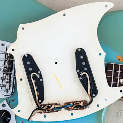 1968 Fender Mustang Vintage Offset Guitar Daphne Blue w/ Case image 19