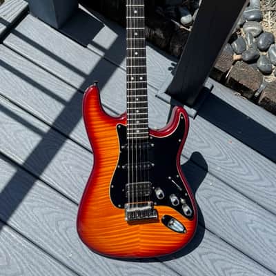 Fender Stratocaster Set Neck  1994 - stunning Custom Shop Set Neck Crimson'burst Flame Top ! image 2