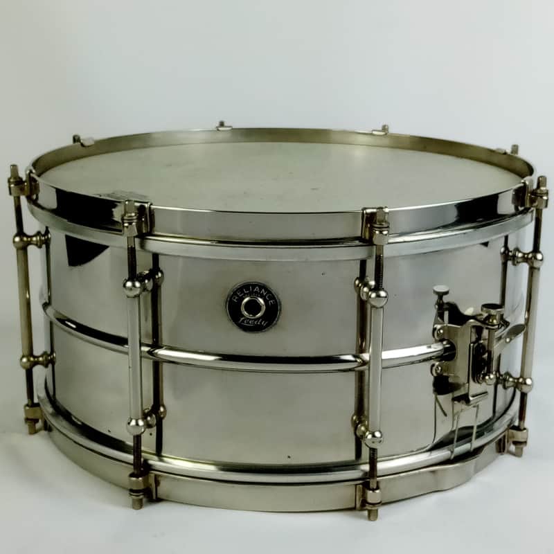 Leedy Reliance 6.5x14" Snare Drum 8-Tube-Lug NOB Nickel Presto Throw-Off Vintage image 1