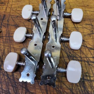 Vintage RARE 1970's 3x3 On a Plate Open Back Fancy Guitar Tuners Japan Luthier Parts #5 image 4