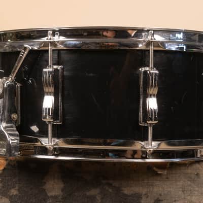 1980s Ludwig 5x14 Rock/Concert Black Cortex Snare Drum image 4