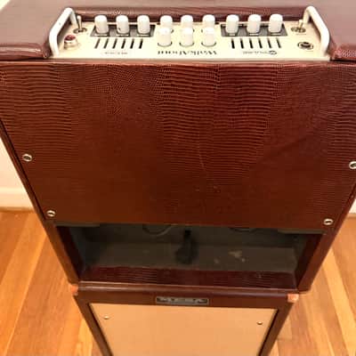 Mesa Walkabout Scout 15” Combo Amp with Matching Extension Cabinet In Rare Wine Red Lizard Tolex image 9