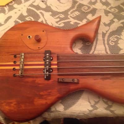 Wishbass Fretless Handmade 2010 Natural Cherry Left Handed image 3
