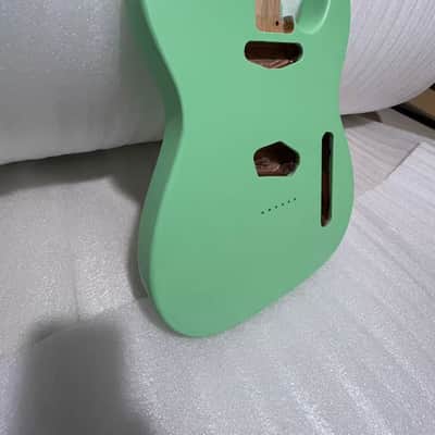 1 Green nitrocellulose lacquer alder wood Electric guitar body Matte finish tele body image 6