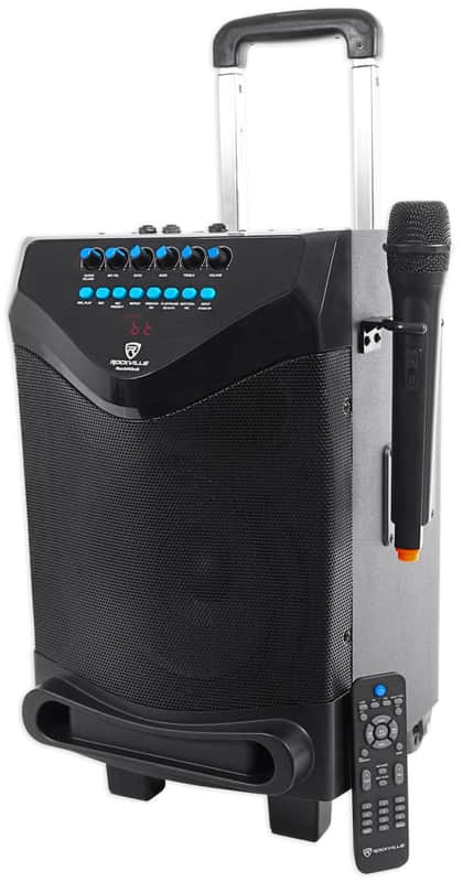 Rockville ROCKnGo 8" Rechargeable Home Theater Bluetooth Speaker+Wireless Mic image 1