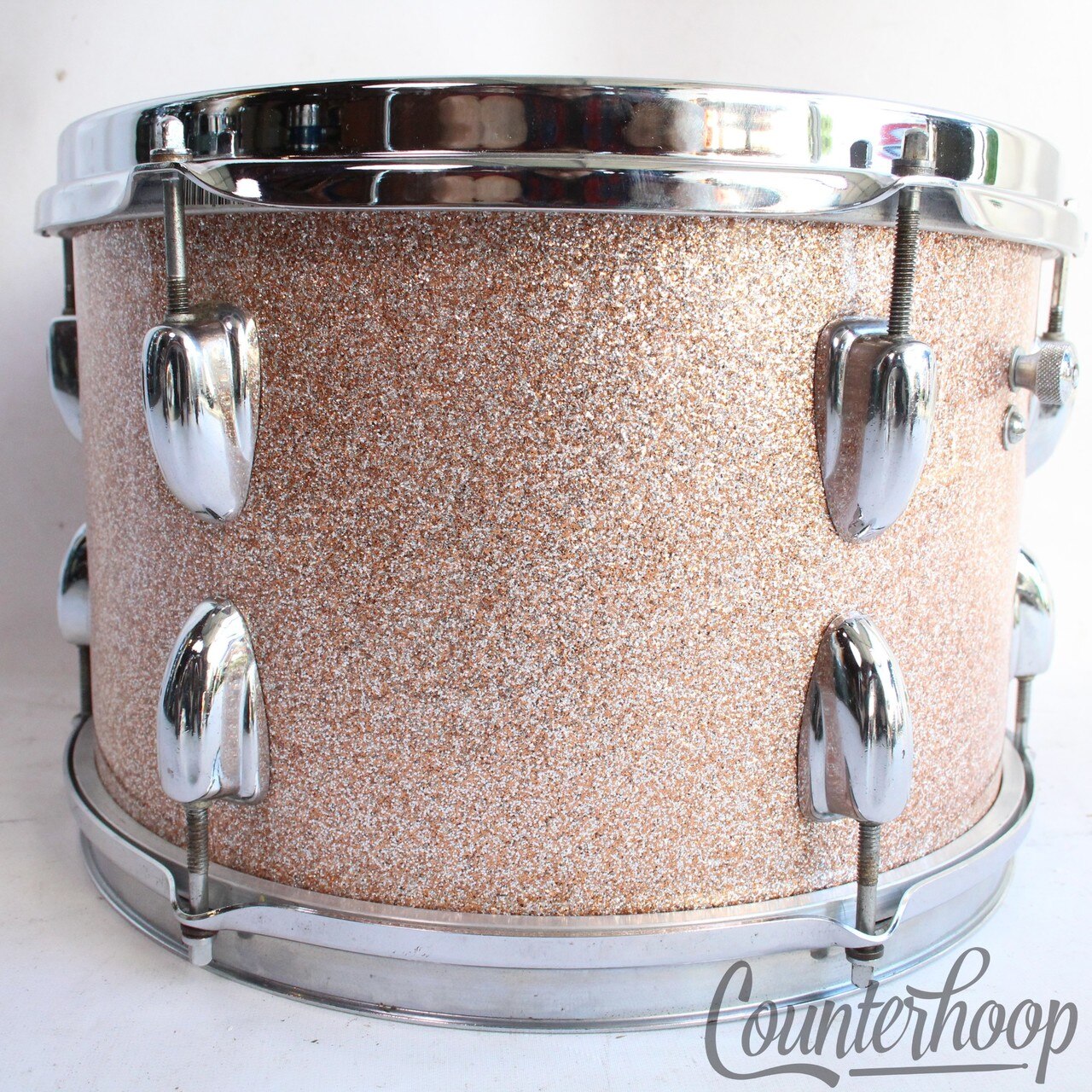 Slingerland 12x8" Champagne Sparkle Tom Drum Vintage 60s 3ply African Mahogany* — main photograph