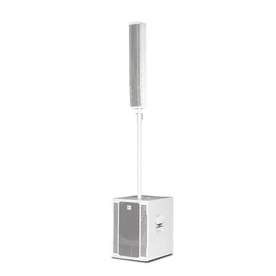 2x RCF EVOX 12 White Portable Active 2-Way Column Array DJ System 1400 Watts image 2
