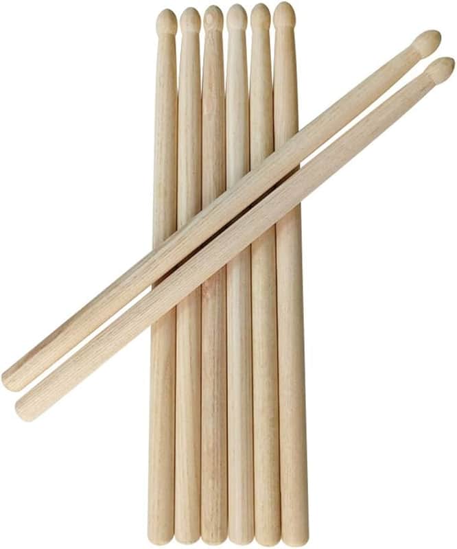 3 Pairs of (6pcs) Wooden Drum Sticks Hard Maple Drumsticks Accessories Percussion Instruments Kids/Student/Beginners Wood Tip Maple Drumsticks for Rock Band image 1