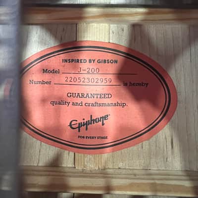 Epiphone J-200 Acoustic Guitar 2022 - Vintage Sunburst image 6