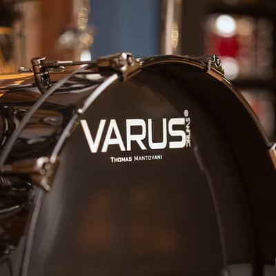 VARUS CUSTOM DELUXE 5 PIECE DRUM KIT, MAHOGANY SHELLS, ROYAL EBONY VENEER image 12