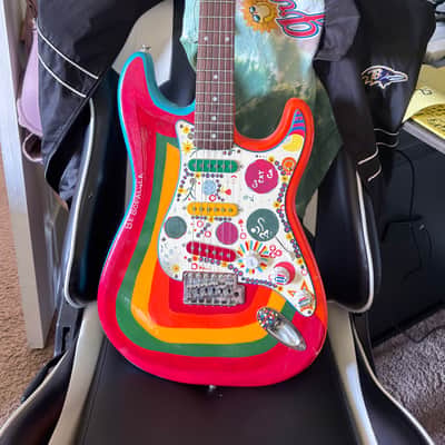 Custom painted Affinity Squier George Harrison Rocky Stratocaster image 1