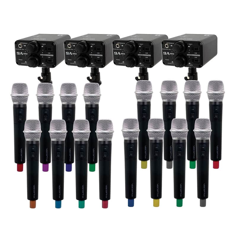 VocoPro - Portable Sixteen Handheld Field/Camera-Mountable Wireless Microphone System. (VCOFIELD-QUAD-FILM-16H) image 1