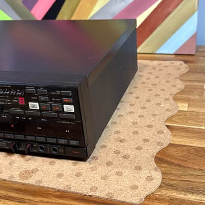 SANSUI D-W10 Twin Auto Reverse Cassette Deck Made in Japan Headphone Jack Black image 3