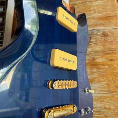 Warmoth SG Style P-90's Loaded Body 2015 - Blue image 8