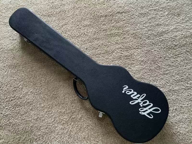 Hofner Electric Bass Guitar Case - Leather Suitcase - Black image 1