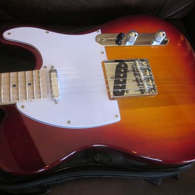 Amati Tele-Style Single Coil Electric Guitar Cherry Sunburst w/ Gig Bag 30TCHG image 11