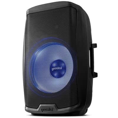 Gemini AS-2115BT-LT-PK 15 2000 Watt 2-Way Full-Range PA Active Bluetooth Loudspeaker with LED Party Lighting, Microphone and Stand image 11