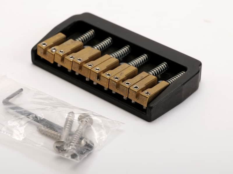 Grainger GHT-610B Hardtail Bridge Black Nickel, Brass Saddles image 1