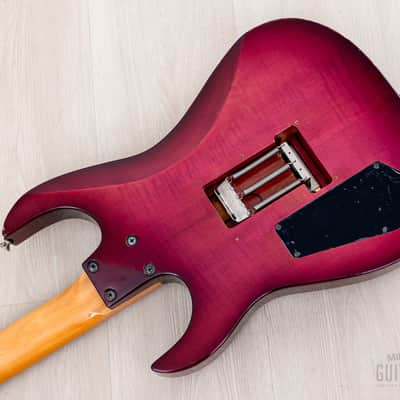 1990 BC Rich Gunslinger NJ Series SSH Flame Top Purple Sunburst w/ Floyd Rose & Case, Japan image 14