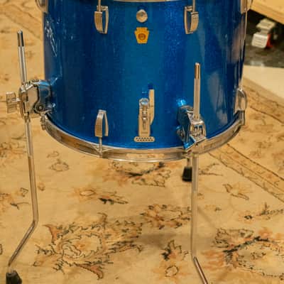 Ludwig 12/15/18" Mixed Era Drum Set - 1960s Blue Sparkle image 9