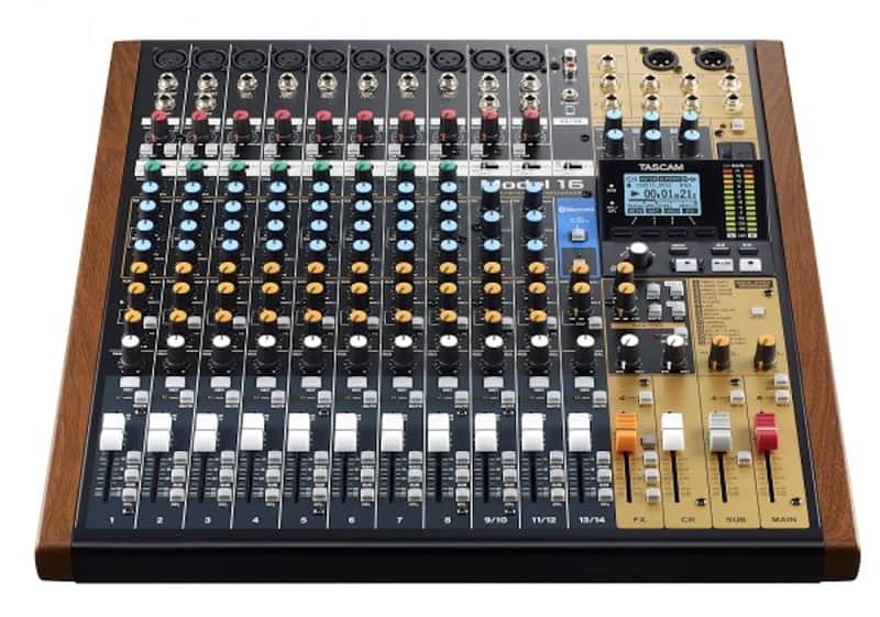 TASCAM Model 16 Multitrack Recorder / Mixer / Audio Interface 2019 - Present - Black with Wood Cheeks image 1