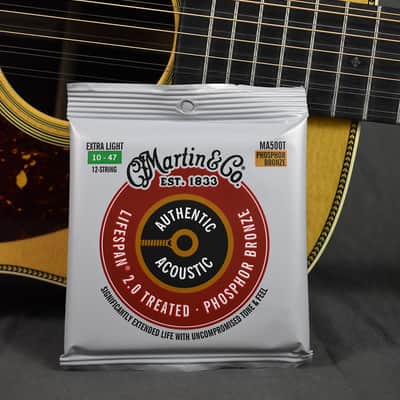 Martin Authentic Acoustic Lifespan 2.0 Phosphor Bronze Strings - 12-String Extra Light (.010 - .47) image 1