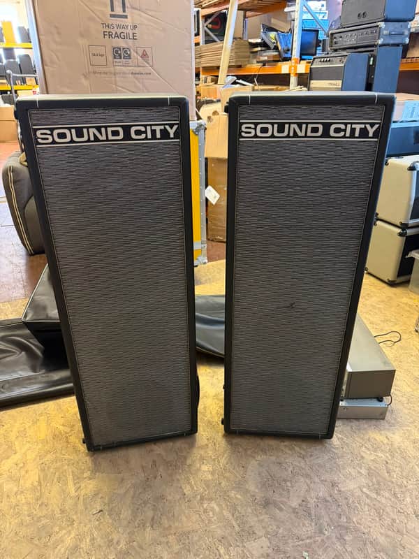 Vintage 1960s Sound City 4x10 Guitar / PA Amplifier Cabinet Columns w/ Fane 1006 image 1
