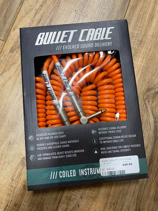 Bullet Cable 30' COIL CABLE - Orange image 1