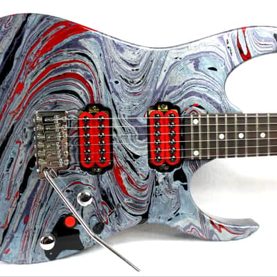 Custom Swirl Painted and Upgraded Ibanez Gio RG Electric Guitar image 2