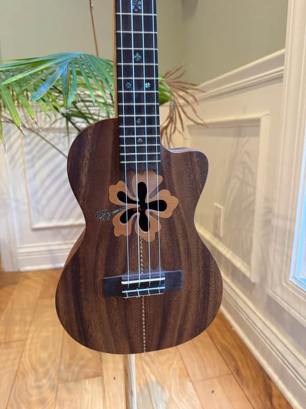 Bruce Wei BWUC17 Flower Tenor Ukulele 2015 - Solid Acacia Koa - MINT!! image 1