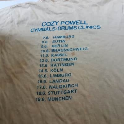 1982 Cozy Powell Drum Clinic T Shirt image 2