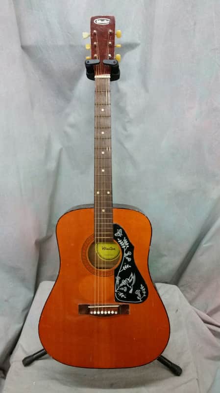 Winston Dreadnaught Acoustic Guitar 80's Natural image 1