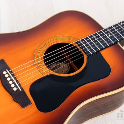 1976 Guild D-50 Bluegrass Special Vintage Dreadnought Acoustic Guitar Sunburst w/ Case, USA Westerly image 8