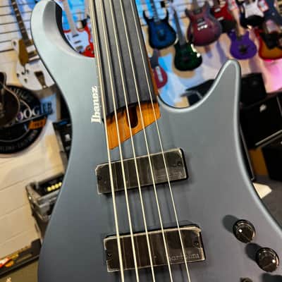 Ibanez Standard EHB1005F Fretless 5-string Bass Guitar - Arctic Ocean Matte 765 GET PLEK'D image 4