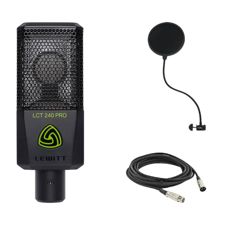 Lewitt LCT 240 PRO Condenser Microphone with Microphone Pop Filter and XLR Cable image 1