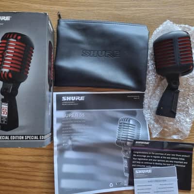 Shure Limited Edition Super 55-BCR Supercardioid Dynamic Microphone 2010 - Black w/ Red Foam image 7
