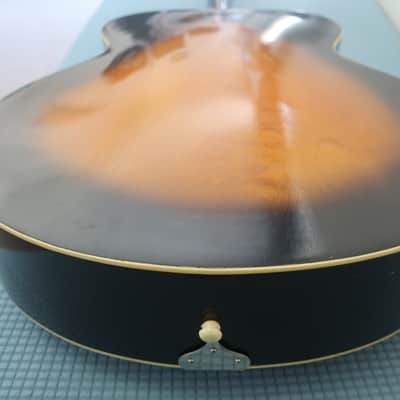 Vintage 1960s Unknown Maker Possibly Premier Kalamazoo Gibson Harmony Archtop Acoustic Guitar Circa Rare Geib & Schaeffer Lifton Sausage Handle Case Restoration Project image 23