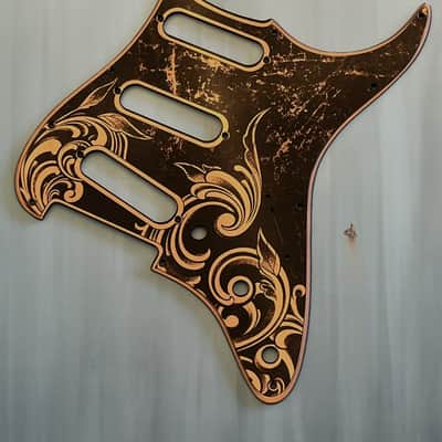 Engraved Pickguard & Tremolo Cover Copper Acrylic Mirror for Fender Stratocaster SSS, HSS, HSH Setups Available image 7