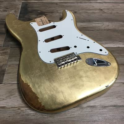 Made to Order - FRANCHIN Mercury guitar body Relic Aged METALLIC LEAF (Gold/Silver/Copper) Basswood Poplar Stratocaster-Strat-S-Style Made in Italy image 10