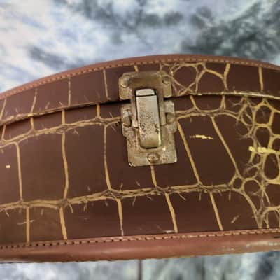Vintage RARE 1955 Gibson ES 335 ES 175 Soft Shell Electric Guitar Case Alligator Print image 5
